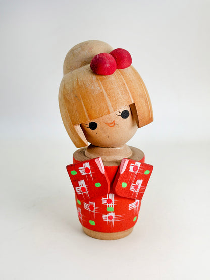 K15119 - Sosaku Kokeshi of Red Kosode 小袖