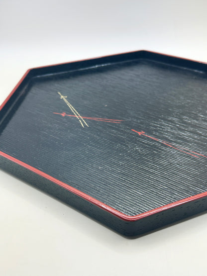 TB187 - Japan Lacquerware Kikko Tray 亀甲盆