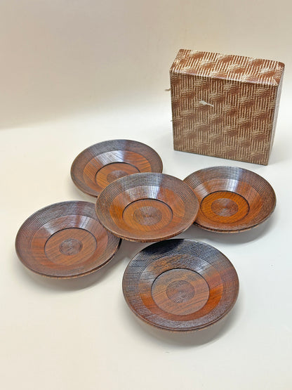 TB62 - Japan Wooden Tea Saucers Set 木製茶托