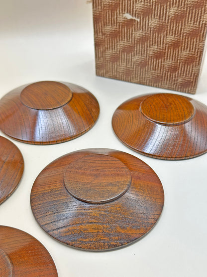 TB62 - Japan Wooden Tea Saucers Set 木製茶托