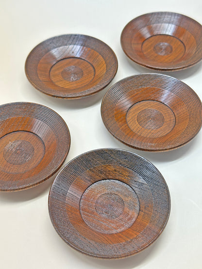 TB62 - Japan Wooden Tea Saucers Set 木製茶托