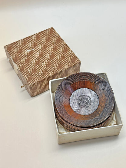 TB62 - Japan Wooden Tea Saucers Set 木製茶托