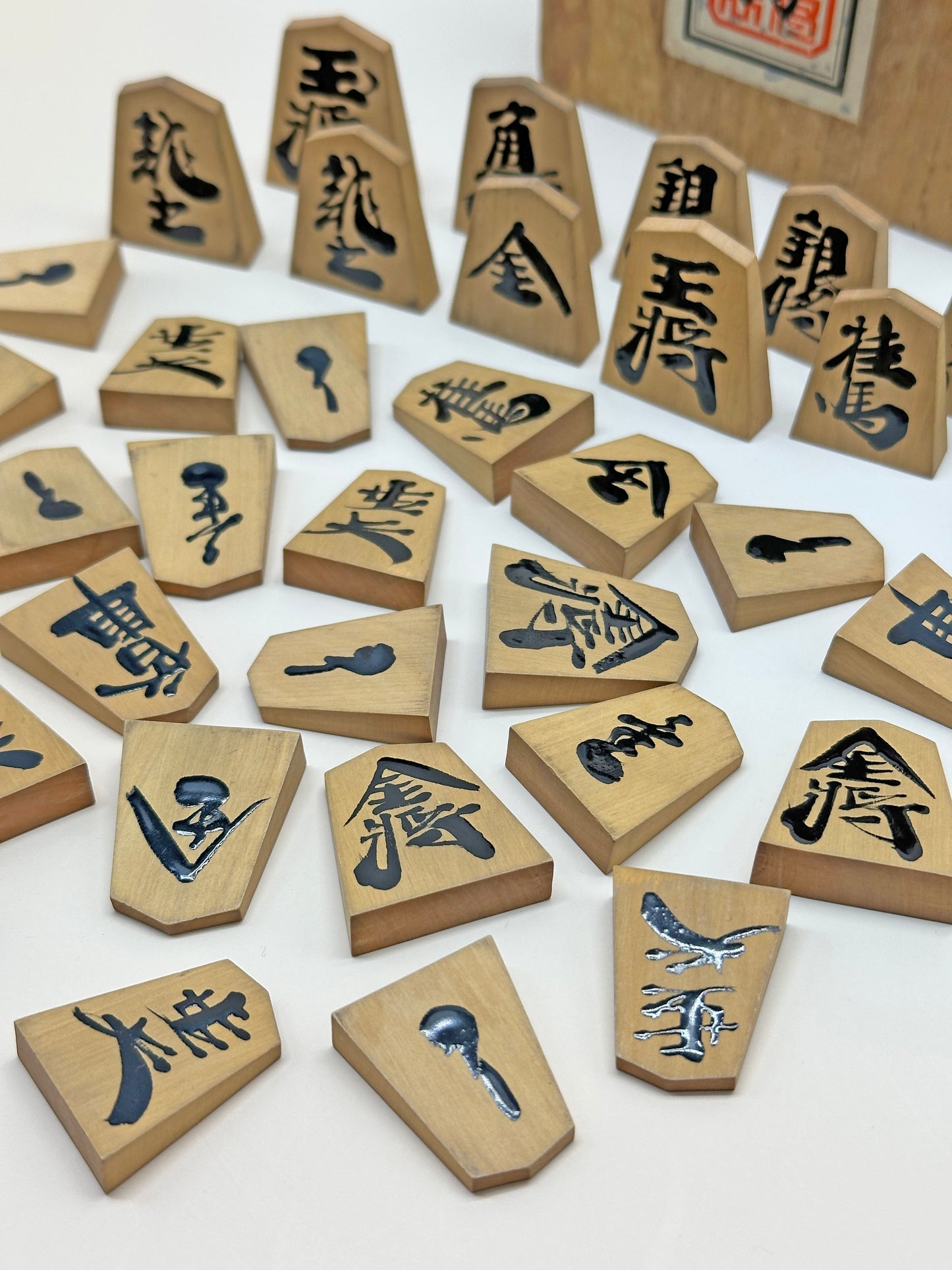 FT233 - Jeu d'échecs Shogi japonais antique 御將棋駒