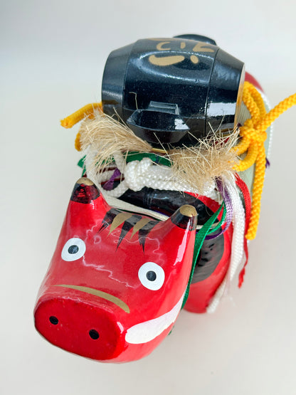 FT331 - Hariko Akabeko – Red Cow Paper Mache 赤べこ