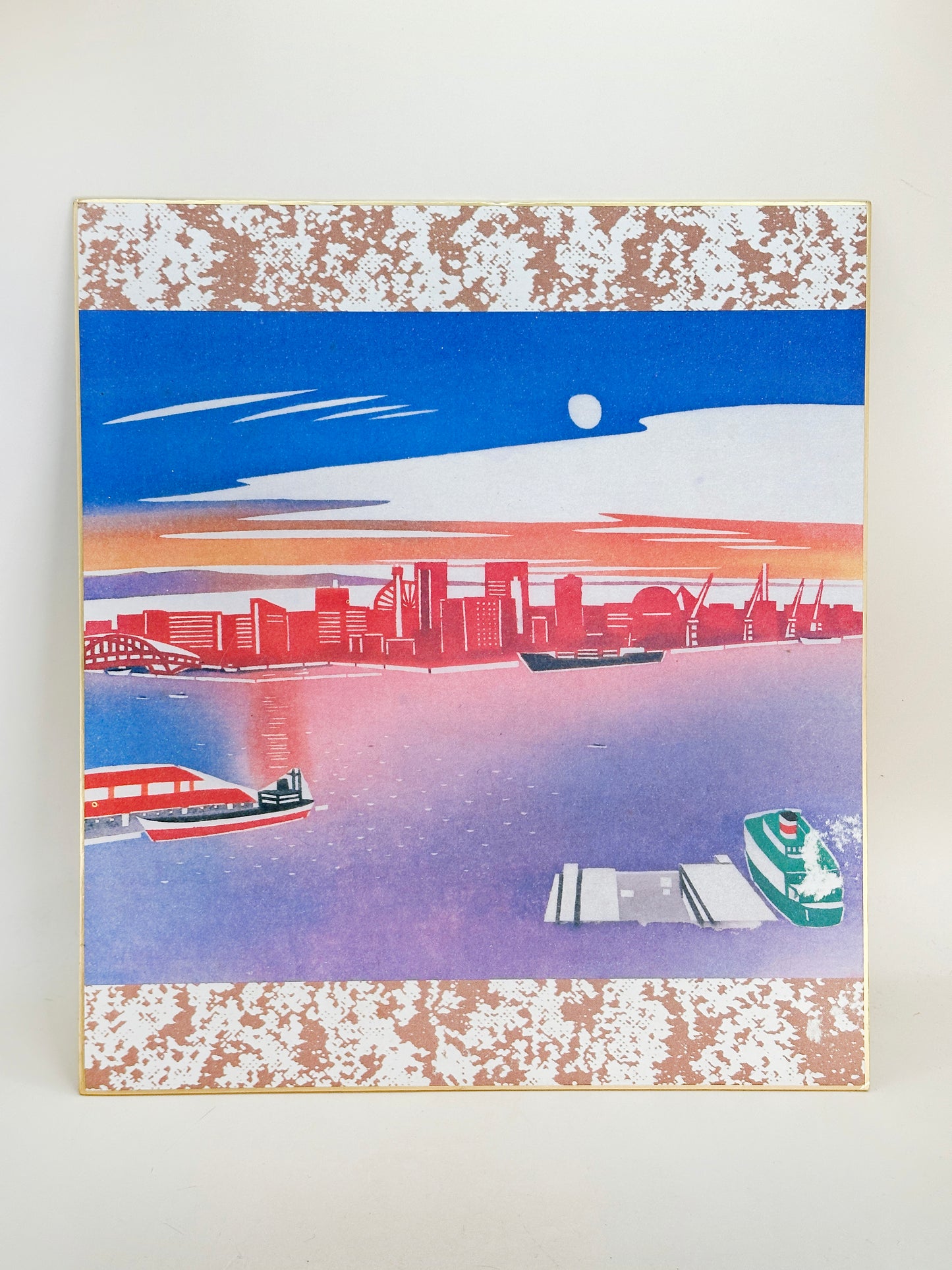 SHP246 - Shikishi Print of Kōbe Port by Kunio Isara