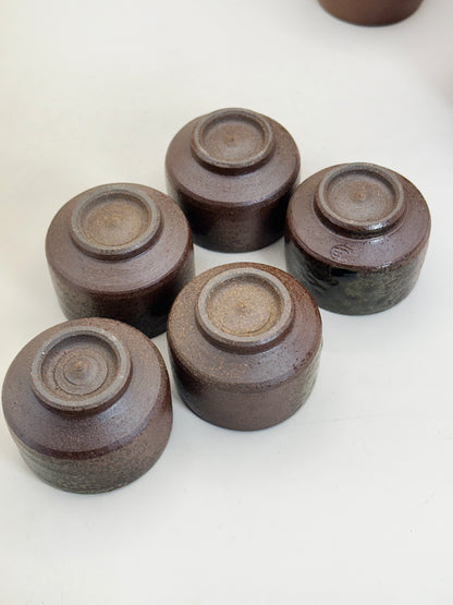 TB457 - Tamba Tachikui Ware Sake Set 立杭焼
