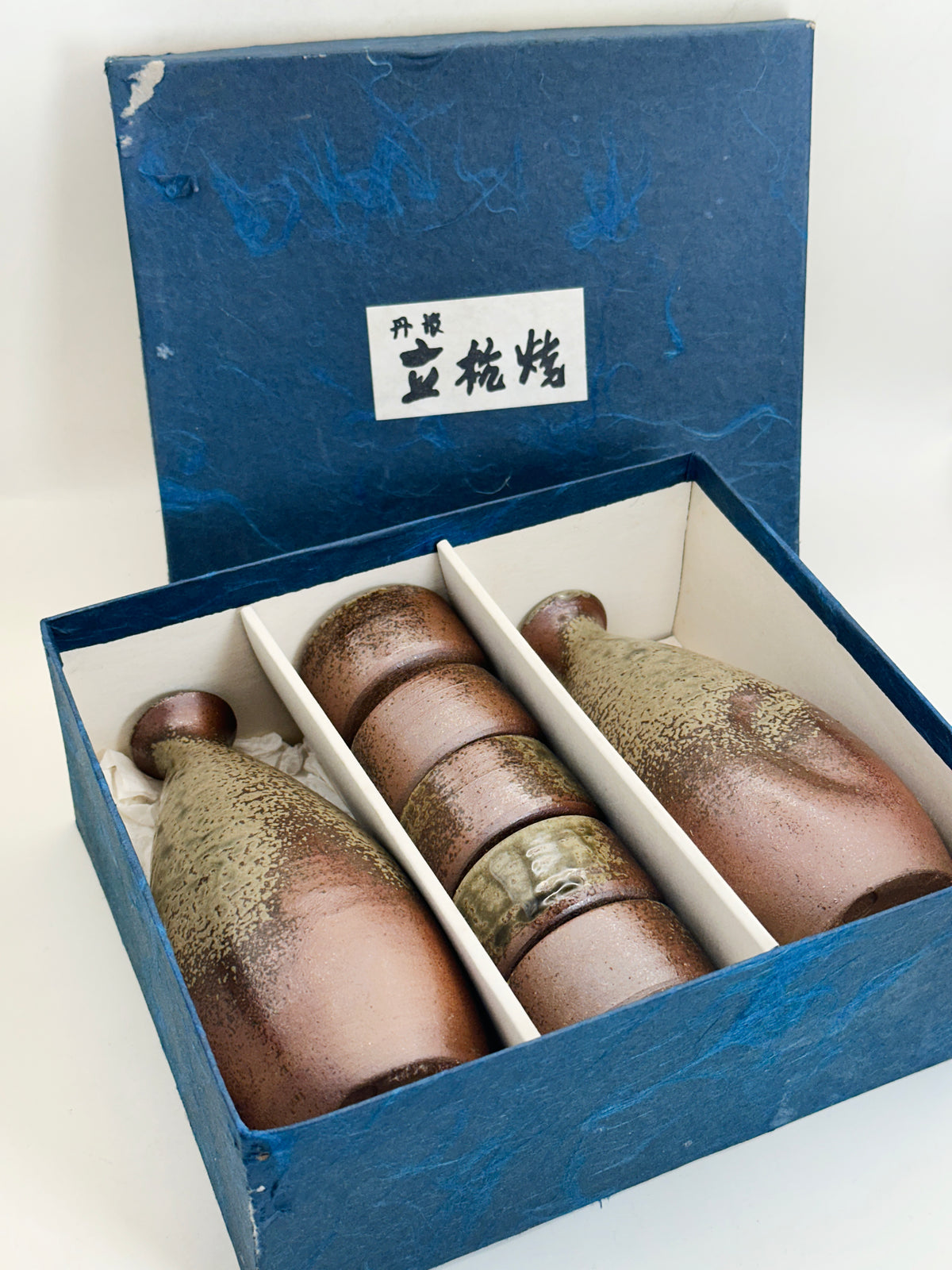 TB457 - Tamba Tachikui Ware Sake Set 立杭焼
