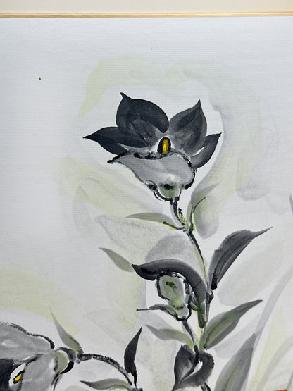 SHP256 - Œuvre sur Shikishi Kikyo bellflower 桔梗