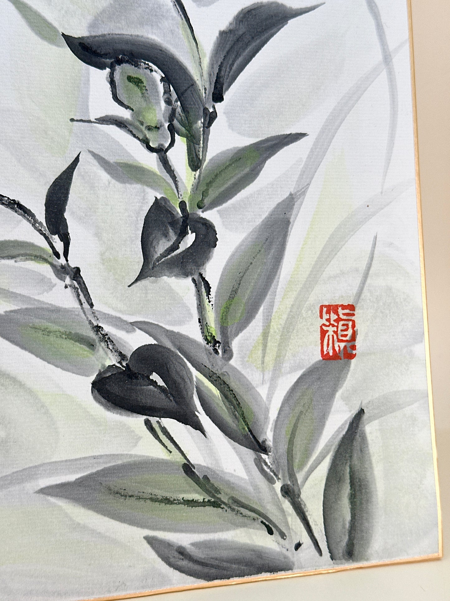 SHP256 - Œuvre sur Shikishi Kikyo bellflower 桔梗