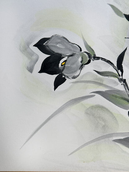 SHP256 - Œuvre sur Shikishi Kikyo bellflower 桔梗