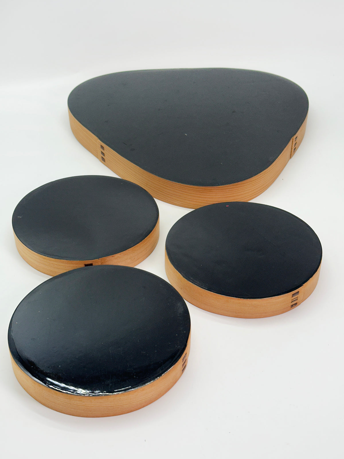 TB460 - Magewappa Lacquered Serving Tray Set 曲げわっぱ
