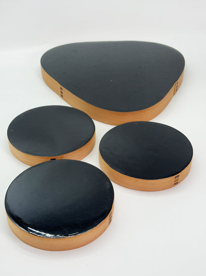 TB460 - Magewappa Lacquered Serving Tray Set 曲げわっぱ