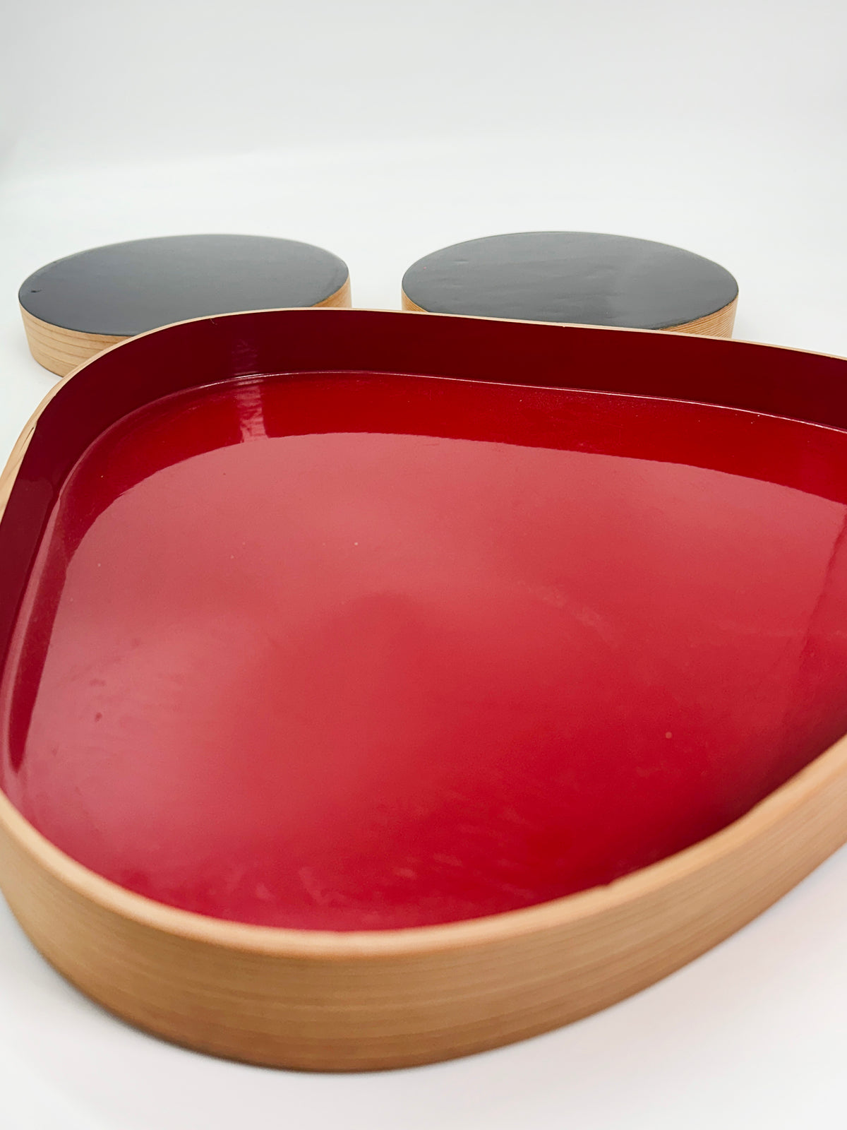 TB460 - Magewappa Lacquered Serving Tray Set 曲げわっぱ
