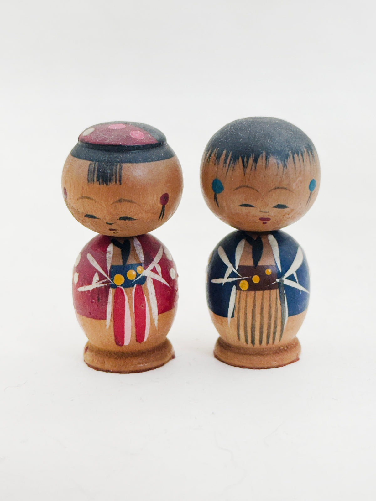 K05087 -  Miniature Donko Kokeshi Pair from Tōhoku 東北