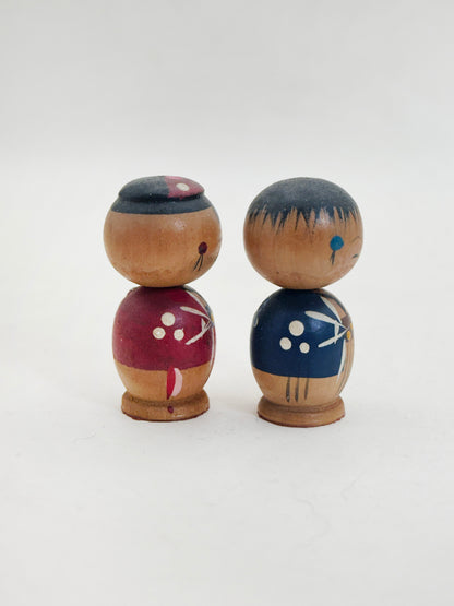 K05087 -  Miniature Donko Kokeshi Pair from Tōhoku 東北