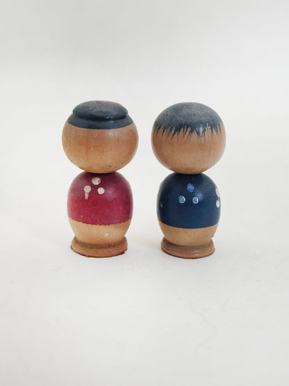 K05087 -  Miniature Donko Kokeshi Pair from Tōhoku 東北