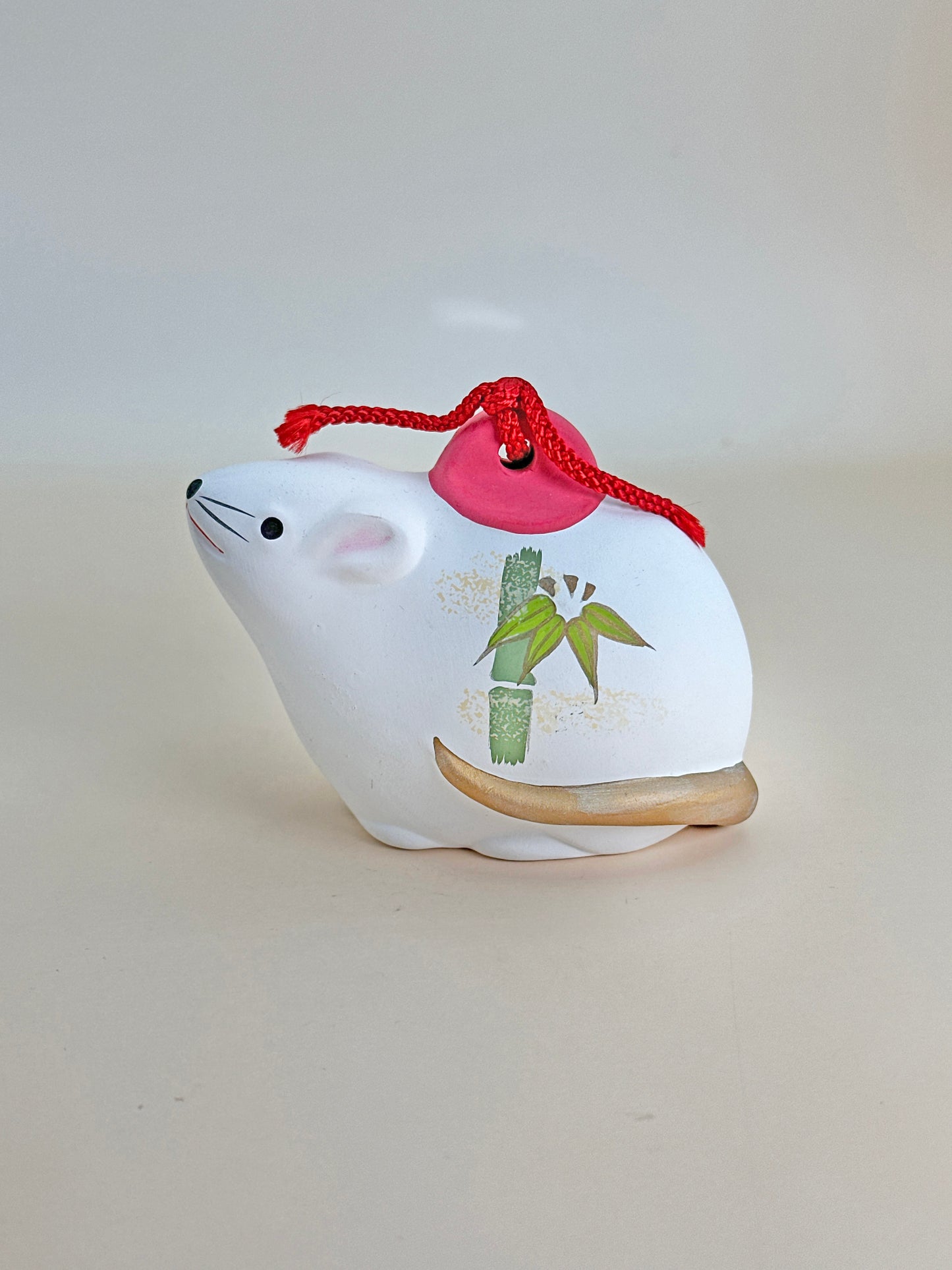CB086 - Mouse Dorei Clay Bell – 招福干支 鼠土鈴