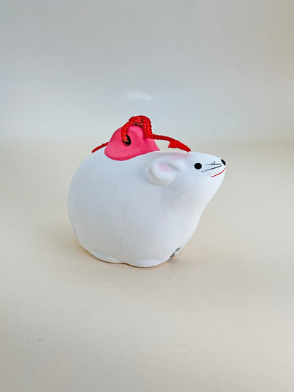 CB086 - Mouse Dorei Clay Bell – 招福干支 鼠土鈴