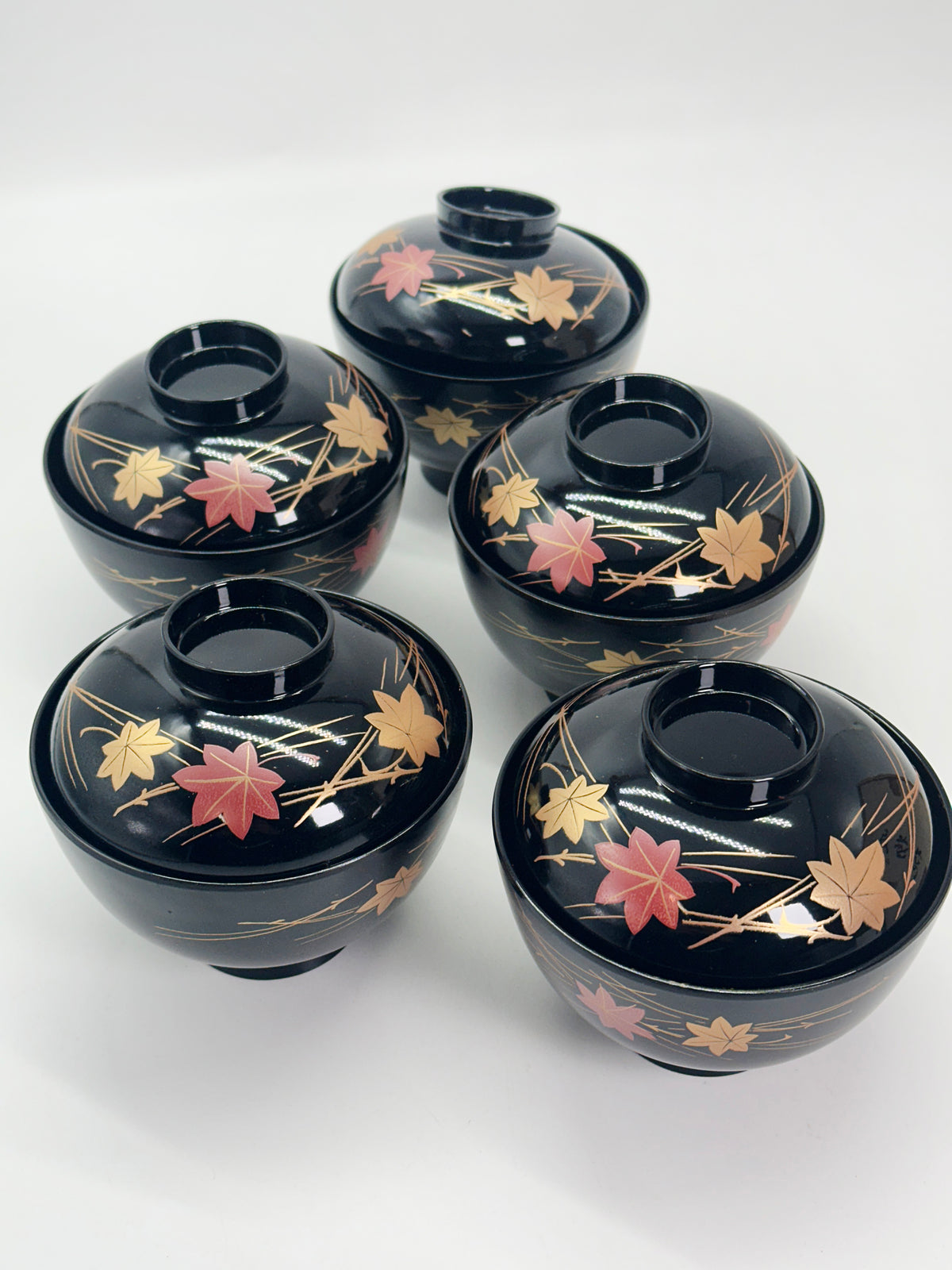 TB463 - Aizu-nuri Lacquerware Lidded Bowls 会津塗