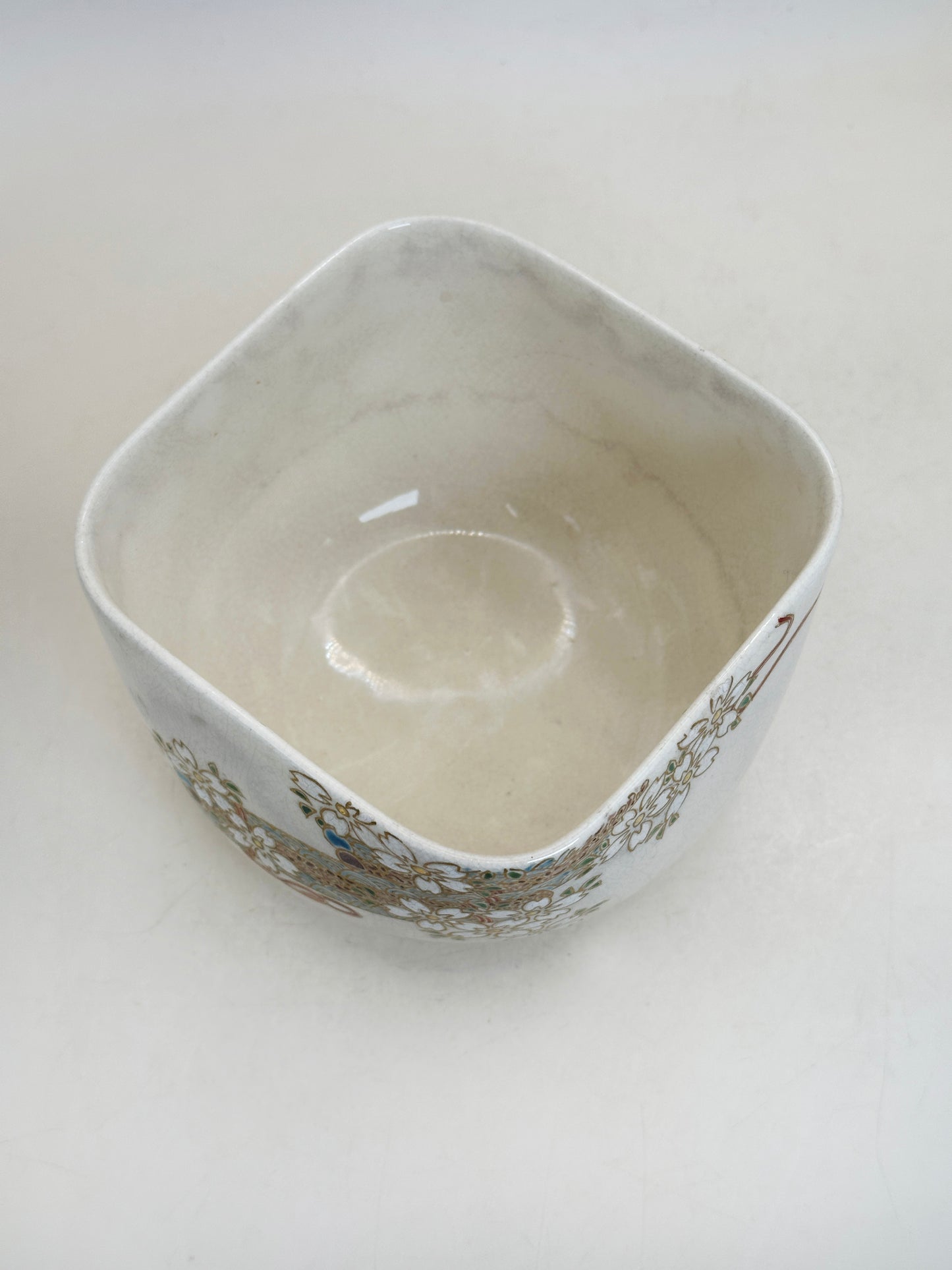 TC109 - Kyō-yaki Square Chawan Matcha Bowl 京焼