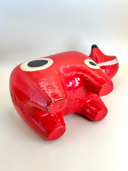 FT232 - Hariko Akabeko – Papier Mâché Vache Rouge 赤べこ