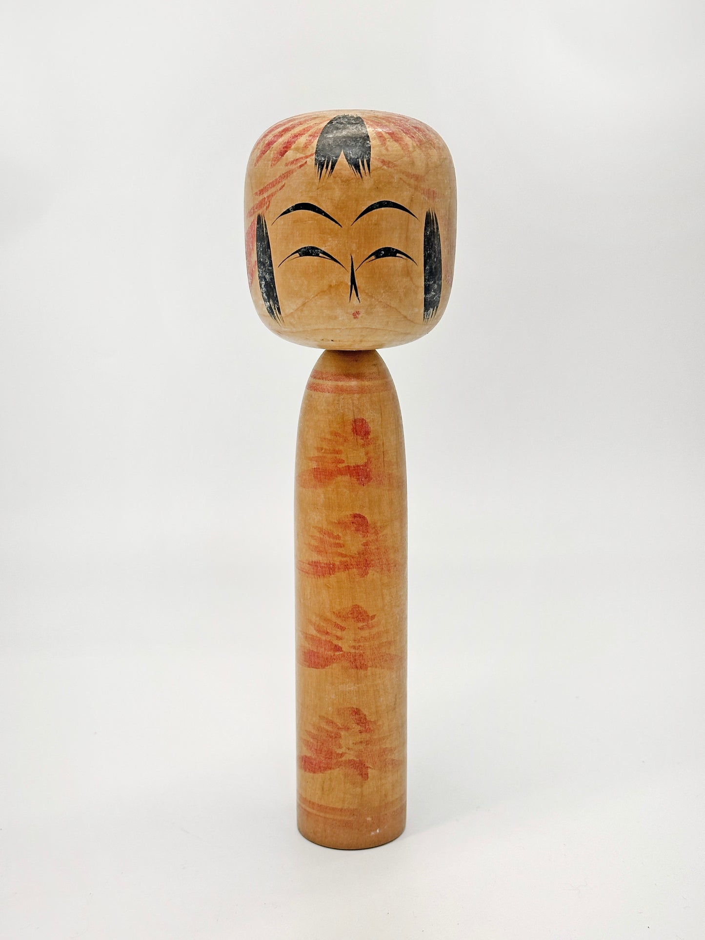 K25135 - Traditional Togatta kokeshi by Fumio Sato 佐藤文男