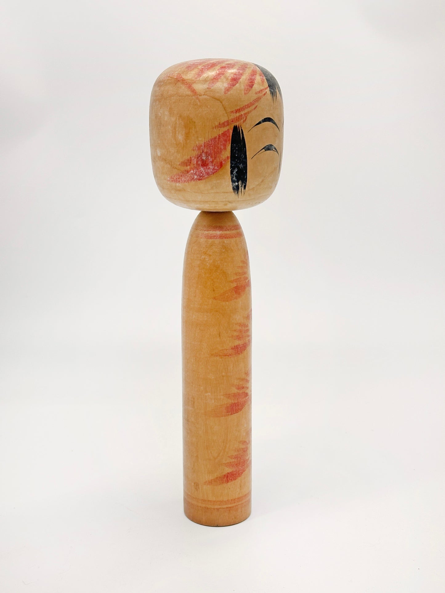 K25135 - Traditional Togatta kokeshi by Fumio Sato 佐藤文男