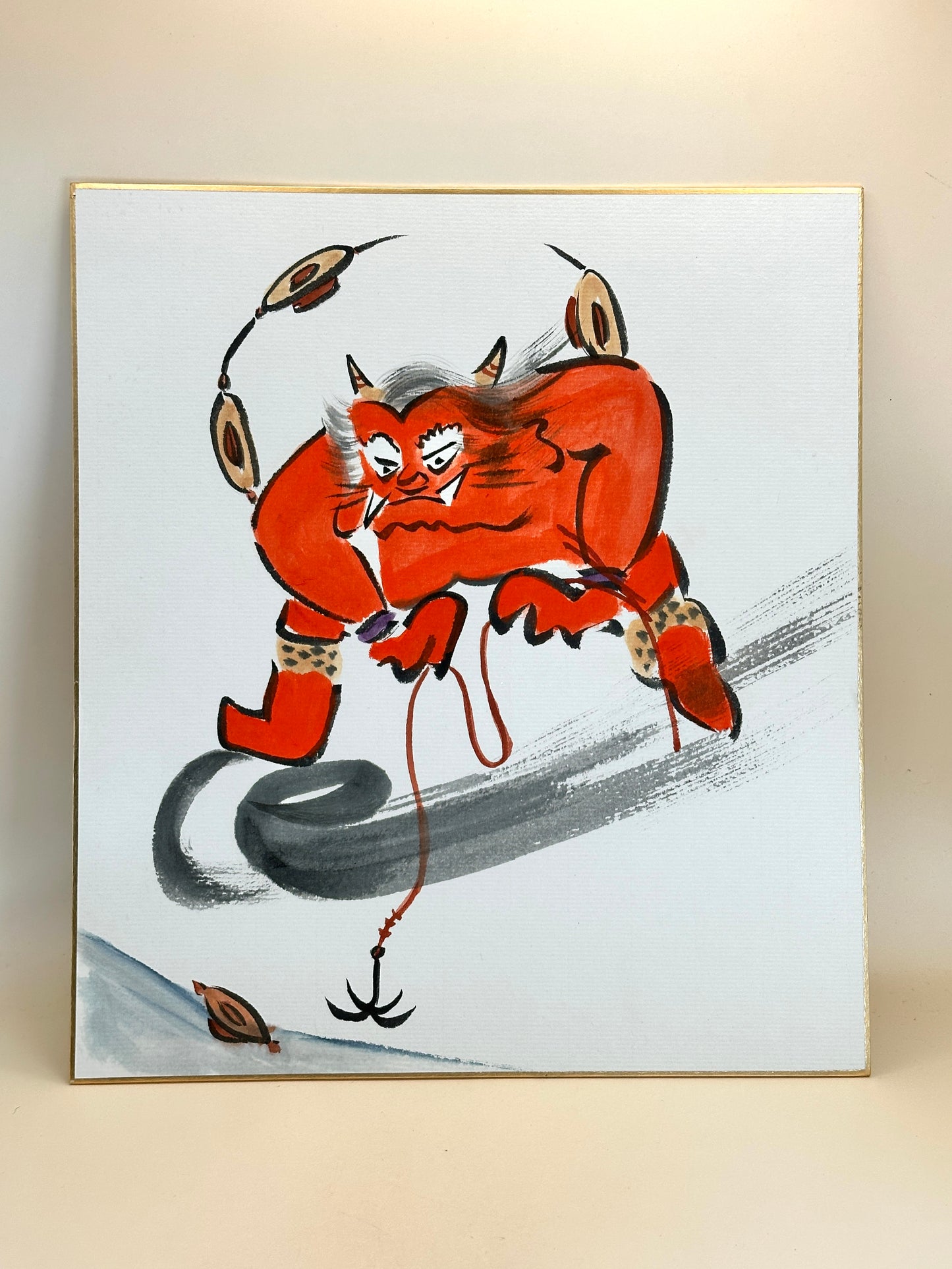 SHP171 - Shikishi Thunder God and Hanging Drums 雷公の太鼓釣