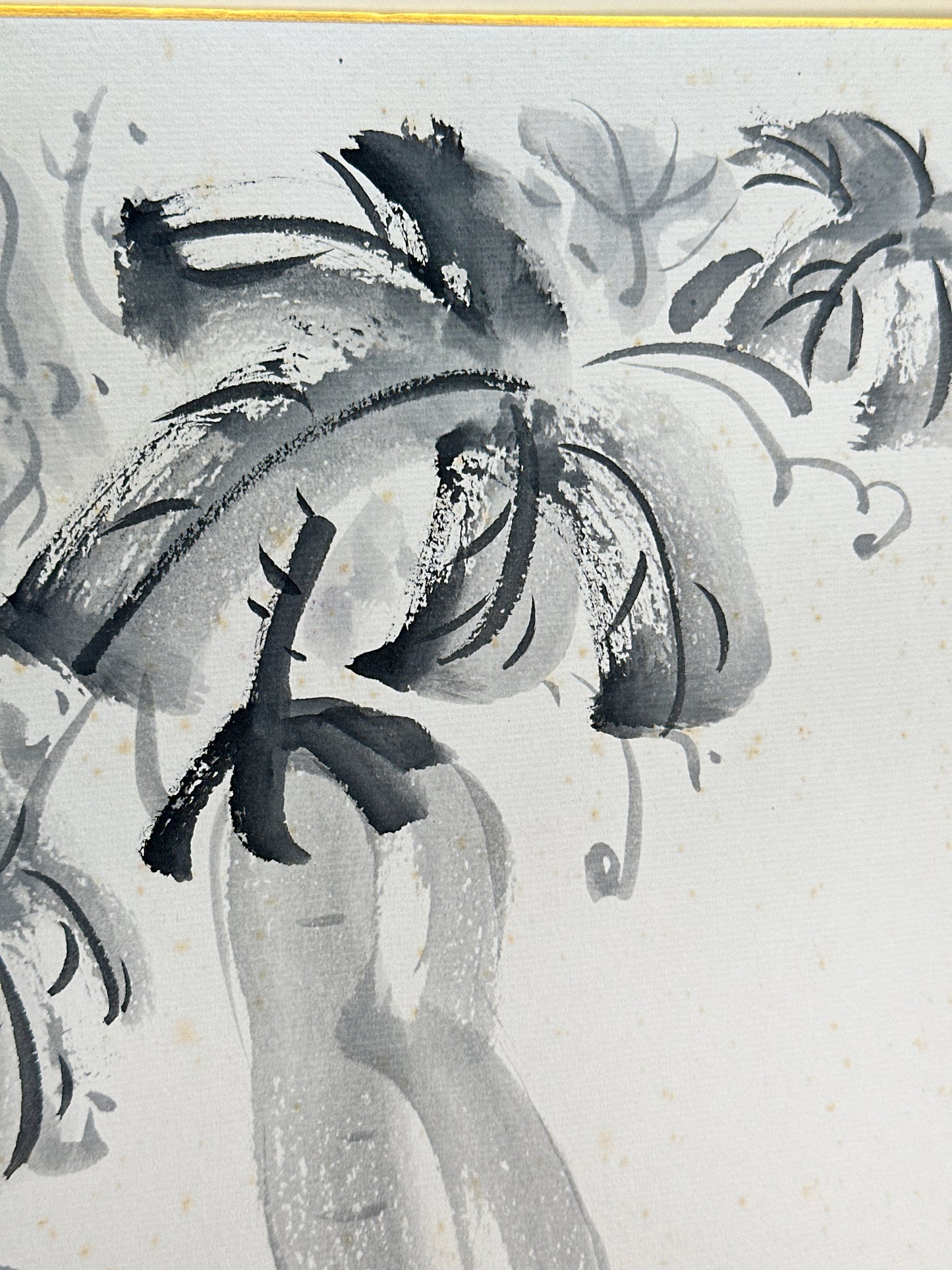 SHP261 - Œuvre d'art à l'encre sur Shikishi Aubergine 茄子