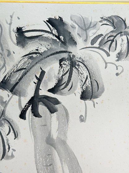 SHP261 - Œuvre d'art à l'encre sur Shikishi Aubergine 茄子