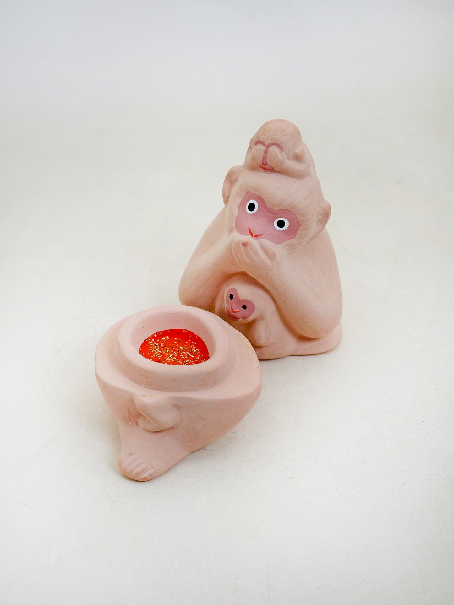 TB319 -  Wise Monkeys Kyō Ningyō Kogo Box 京人形