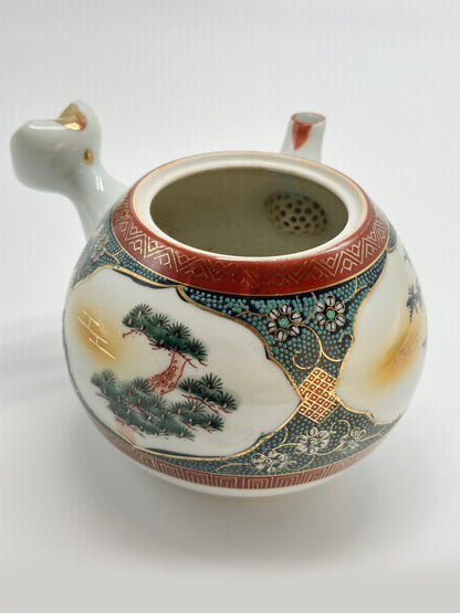 TB58 - Théière Kutani Ware "Trois amis de l'hiver" 歳寒三友