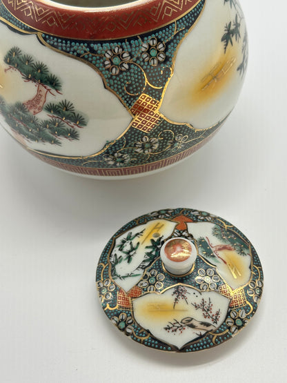 TB58 - Théière Kutani Ware "Trois amis de l'hiver" 歳寒三友