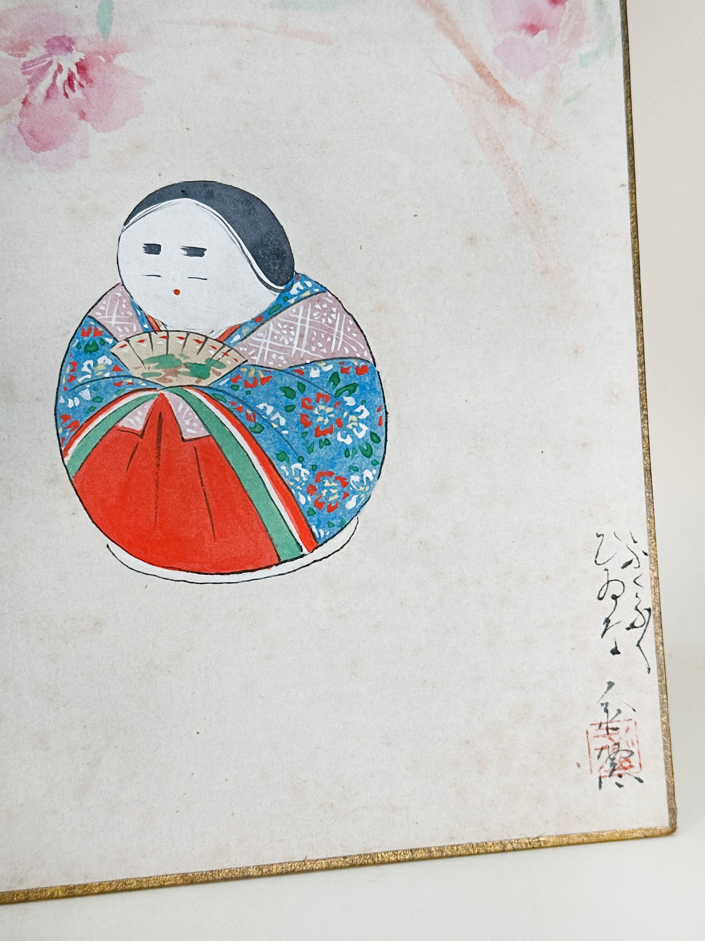 SHP262 - Œuvre sur shikishi de Hina Ningyō 雛人形