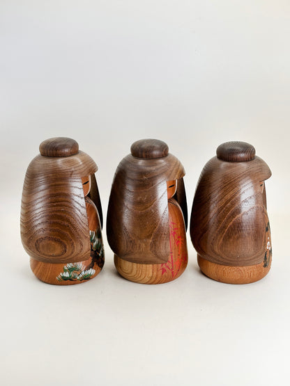 K15130 - Sosaku Kokeshi set by Takeda Daisuke 竹田大介