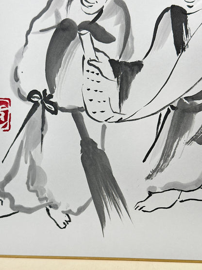 SHP272 - Illustration Shikishi de Kanzan et Jittoku 寒山拾得