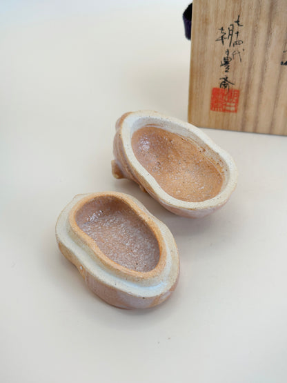 FT242 - Asahi-yaki Zodiac Dog Incense Box 朝日焼