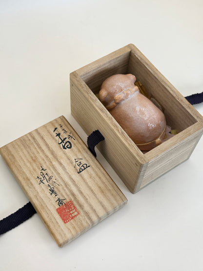 FT242 - Asahi-yaki Zodiac Dog Incense Box 朝日焼
