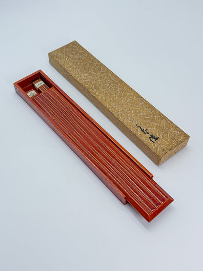 TB353 - Vintage Hida Takayama Shunkei-nuri Chopstick Box 春慶塗