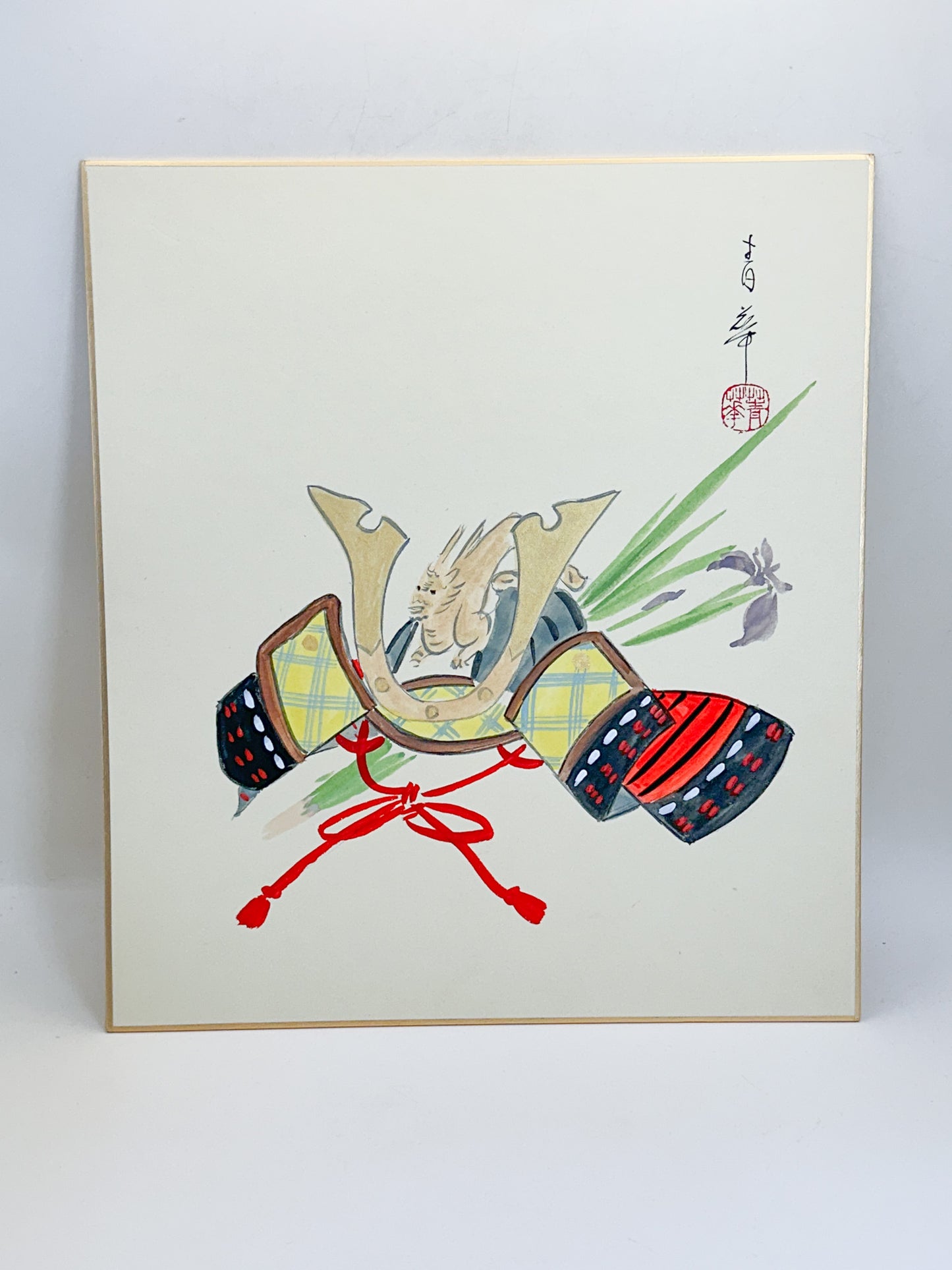 SHP341 - Original kabuto shikishi artwork by Seika 青華