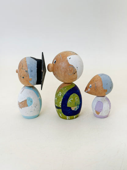 K05063 - Sosaku Kokeshi set  Fuku-chan フクちゃん一家