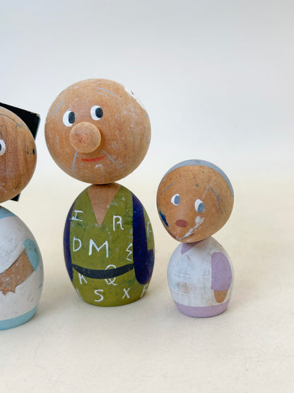 K05063 - Sosaku Kokeshi set  Fuku-chan フクちゃん一家