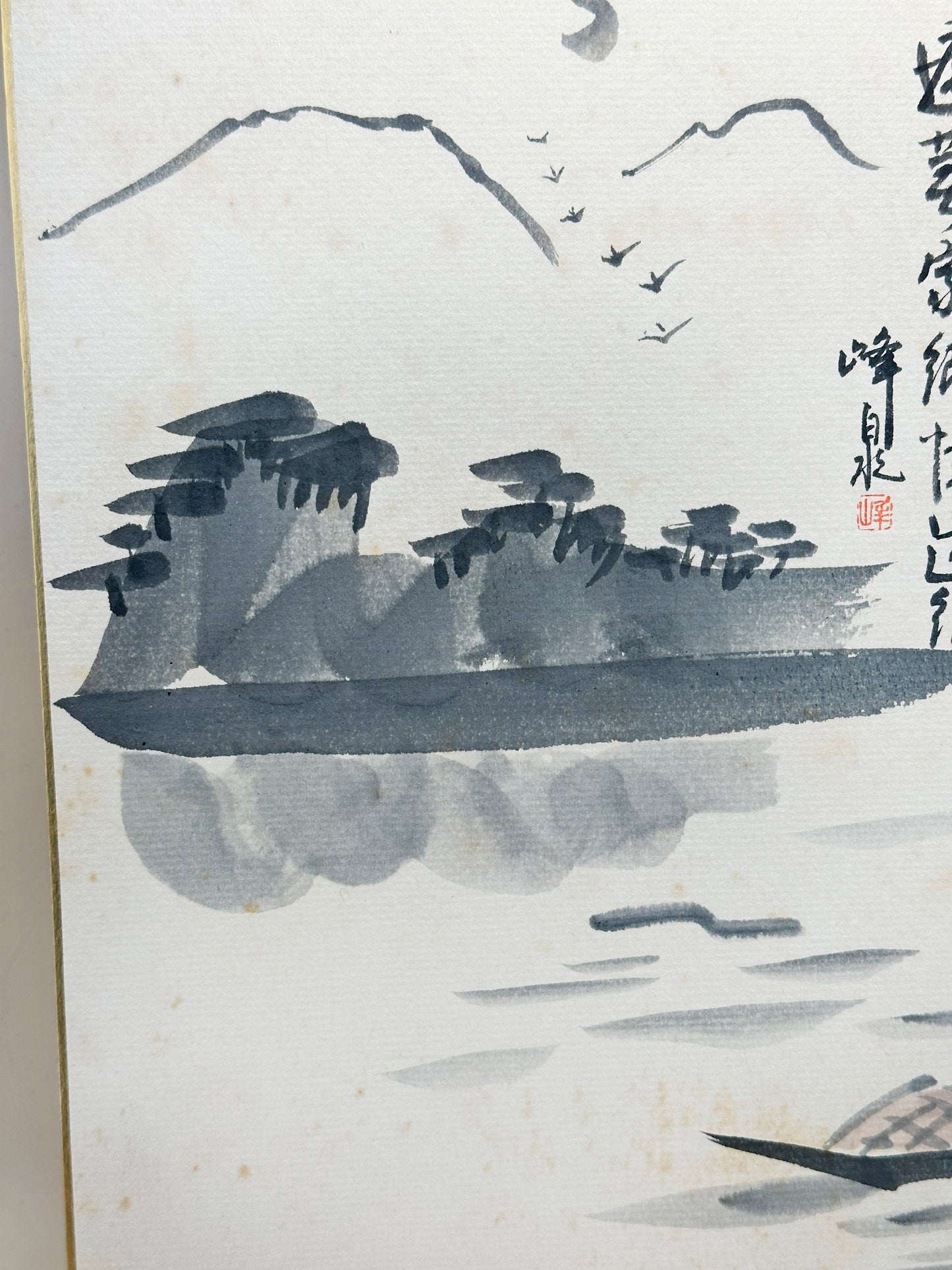SHP186 - Shikishi Landscape Poem by Hōsen 峰泉