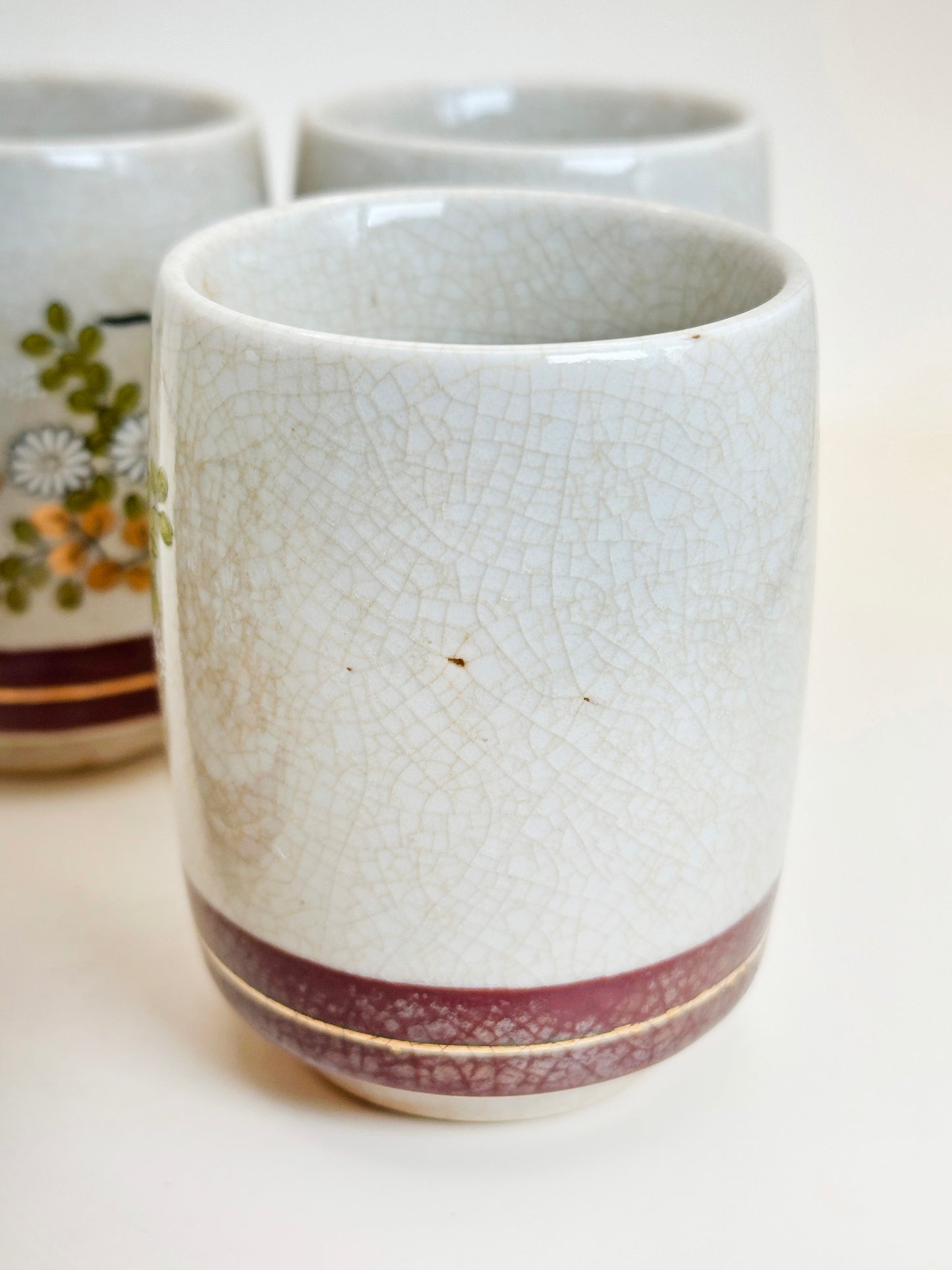 TB190 - Vintage Kutani Yunomi Tea Cup Set 九谷焼