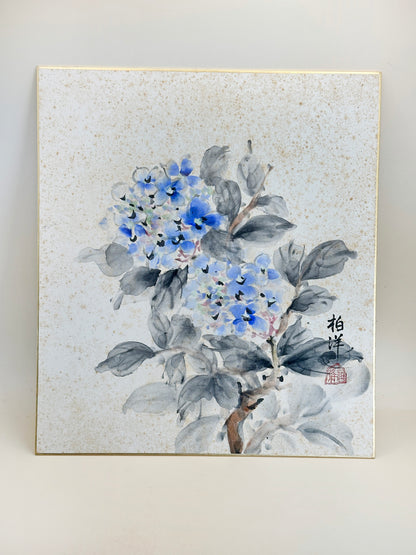 SHP190 -  Shikishi Artwork Card – Hydrangea 紫陽花図