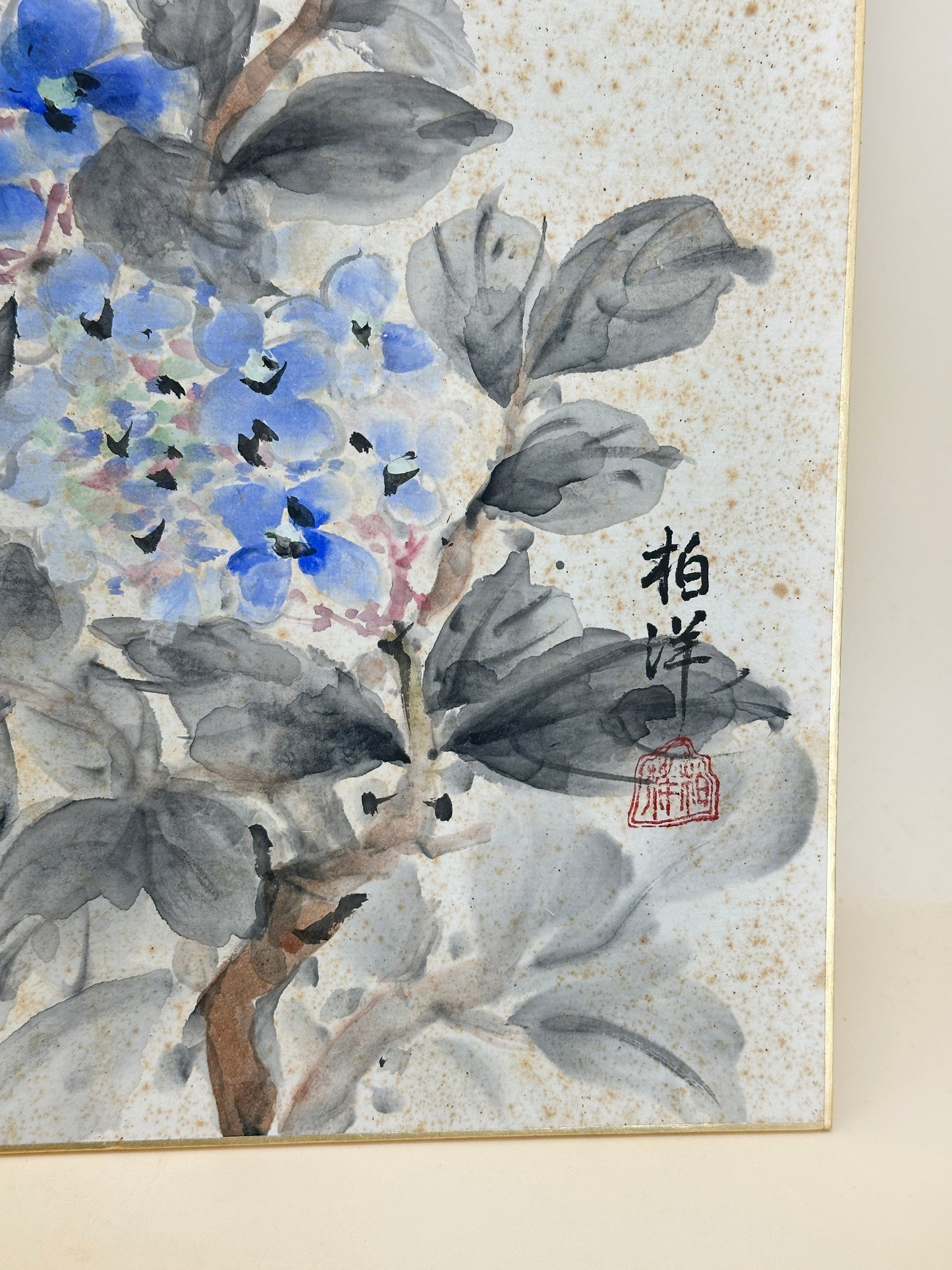 SHP190 -  Shikishi Artwork Card – Hydrangea 紫陽花図