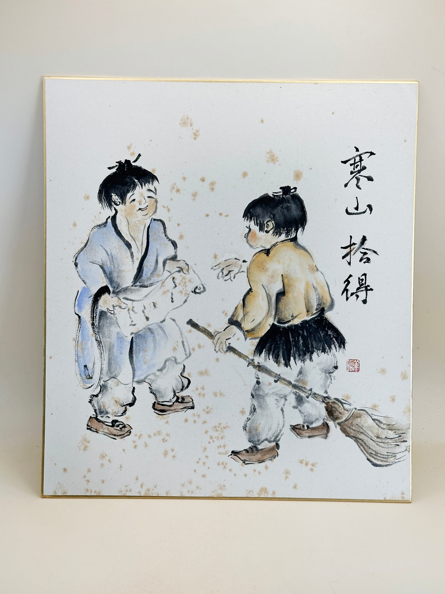 SHP191 - Zen Shikishi artwork Hanshan and Shide