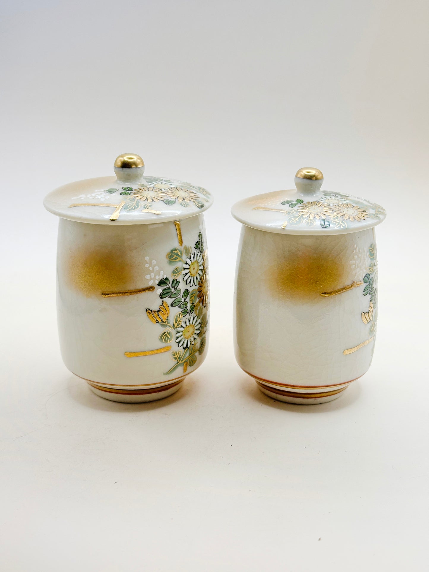 TB112 - Ensemble de tasses à thé avec couvercle Kutani-yaki par Roko 芦湖