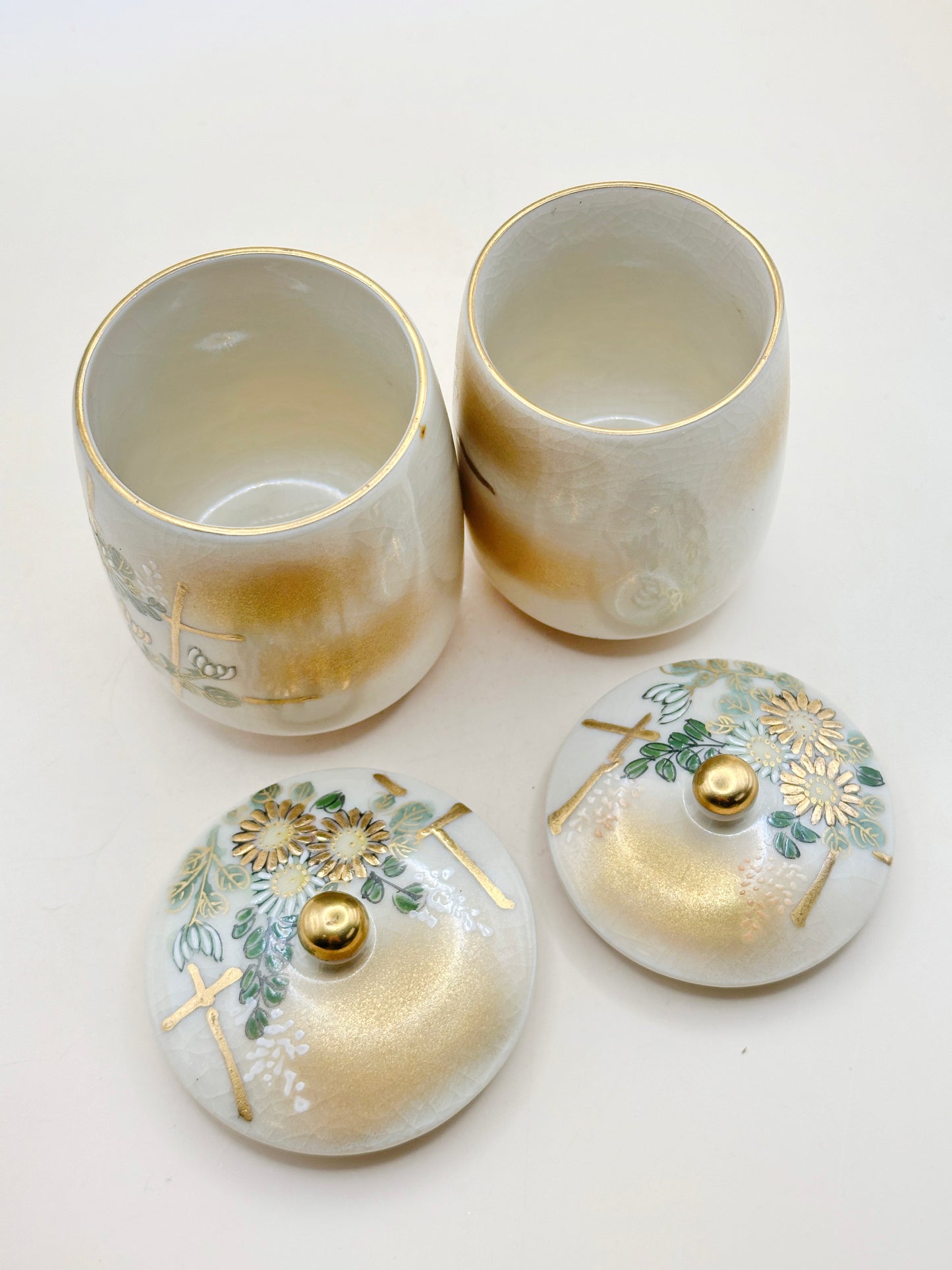 TB112 - Ensemble de tasses à thé avec couvercle Kutani-yaki par Roko 芦湖