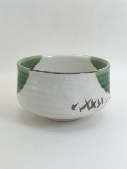 TC137 - Oribe-yaki Chawan Matcha Bowl 織部焼